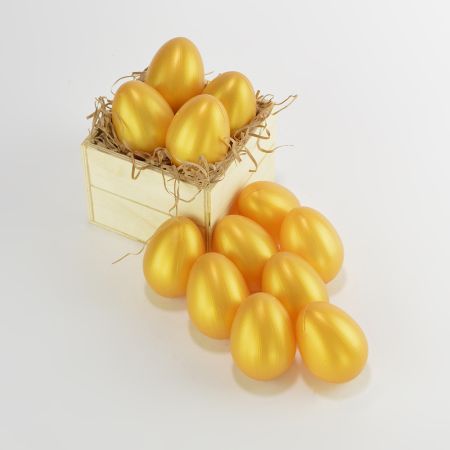 Σετ 12τχ Διακοσμητικά Πασχαλινά αυγά Χρυσά 6,5cm