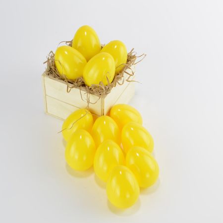 Σετ 12τχ Πασχαλινά αυγά Κίτρινα 6,5cm