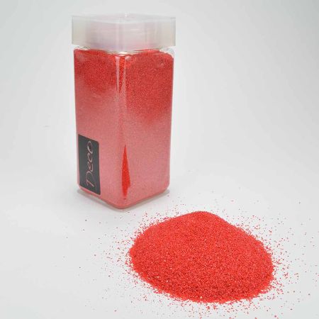 Συσκευασία 550ml Διακοσμητική άμμος χρωματιστή Κόκκινη  0,5mm