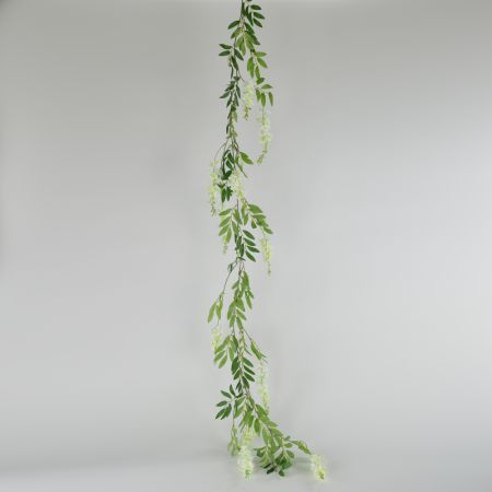 Διακοσμητική Ανοιξιάτικη γιρλάντα με Λευκά άνθη 190cm