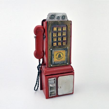 Διακοσμητικό μεταλλικό Τηλέφωνο-Κουμπαράς 24cm