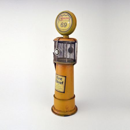 Διακοσμητική μεταλλική Αντλία Βενζίνης Κίτρινη 33cm