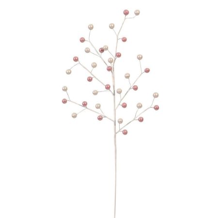 Χριστουγεννιάτικο κλαδί Berries - Γκι Ροζ - Λευκό 70cm