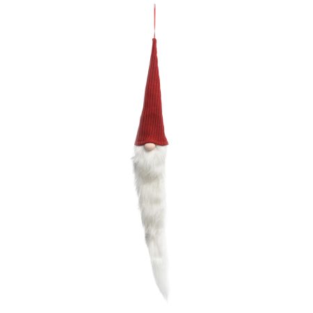 Διακοσμητικός κρεμαστός Άγιος Βασίλης με μακριά γενειάδα 82cm