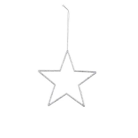 Διακοσμητικό κρεμαστό αστέρι PVC ασημί 18cm