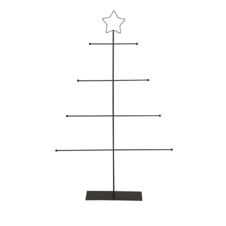 Χριστουγεννιάτικο μεταλλικό δέντρο - σταντ με 4 μπάρες και αστέρι Μαύρο 49,5x10x78cm