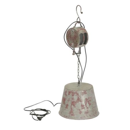 Vintage pendant lamp with pulley and hook 28.5x81cm