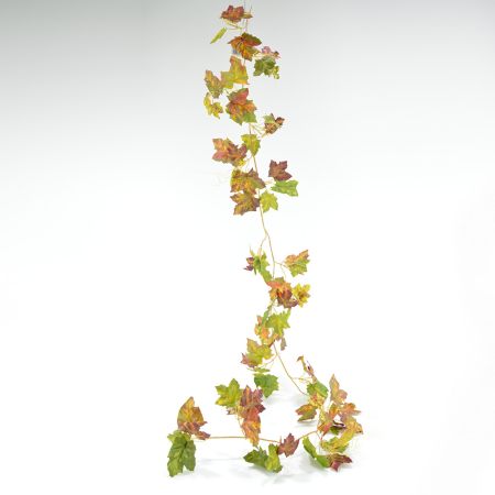 Διακοσμητική γιρλάντα με φύλλα Σφένδαμου Πράσινο - Καφέ 180cm