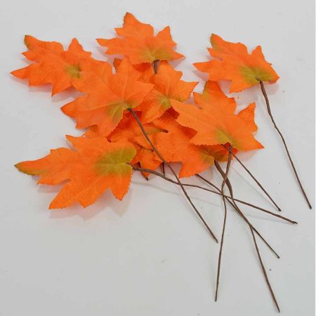 Σετ 6τχ Διακοσμητικά Φθινοπωρινά φύλλα Πορτοκαλί 9x11cm