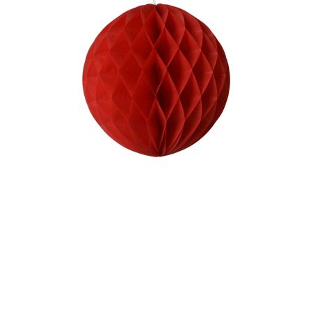 Διακοσμητική χάρτινη μπάλα κυψελωτή Κόκκινη 20cm