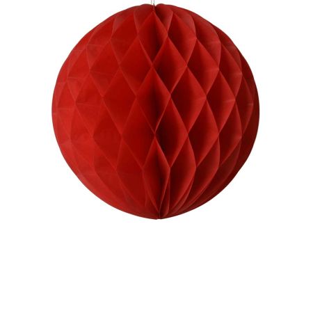 Διακοσμητική χάρτινη μπάλα κυψελωτή Κόκκινη 40cm