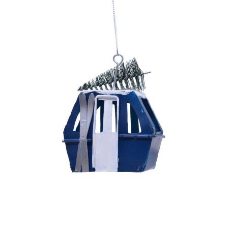 Κρεμαστό στολίδι lift μεταλλικό Μπλε 6x4,5x9,5cm