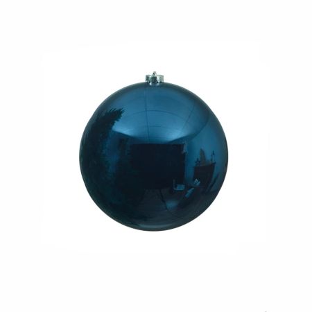 XL Decorative Christmas ball Dark blue shiny 14cm