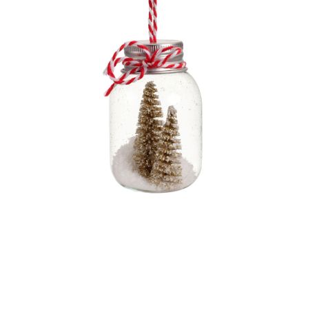 Γυάλινο στολίδι Χριστουγεννιάτικου δέντρου μπουκάλι με δέντρα Χρυσά 4x7cm