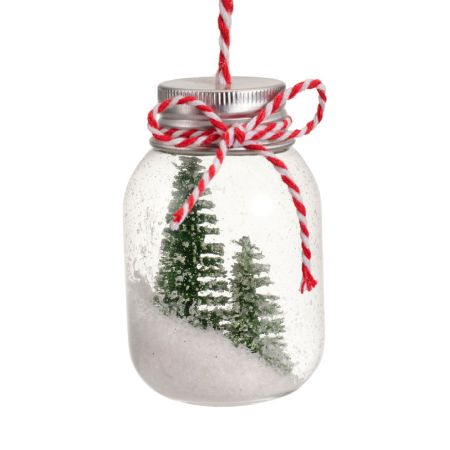 Γυάλινο στολίδι Χριστουγεννιάτικου δέντρου μπουκάλι με δέντρα Πράσινα 4x7cm
