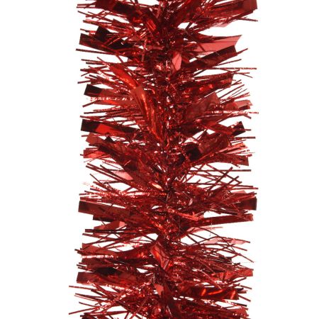 Χριστουγεννιάτικη διακοσμητική γιρλάντα-τρέσα γυαλιστερή Κόκκινο 10x200cm
