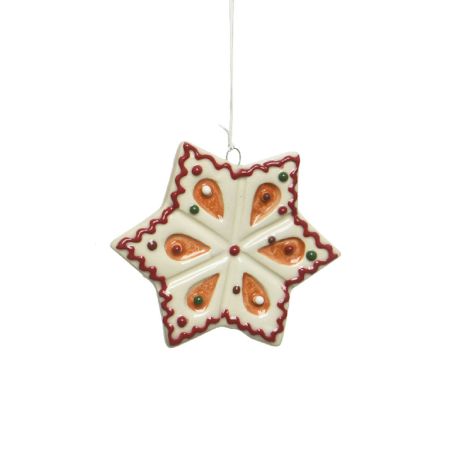 Στολίδι Χριστουγεννιάτικου δέντρου μπισκότο Αστέρι Λευκό 8cm