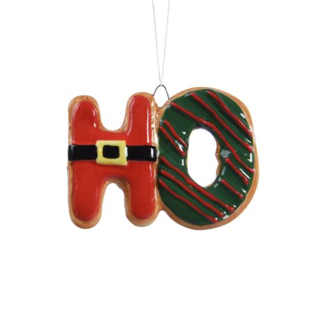 Στολίδι Χριστουγεννιάτικου δέντρου μπισκότο HO κεραμικό Κόκκινο-Πράσινο 6x9cm