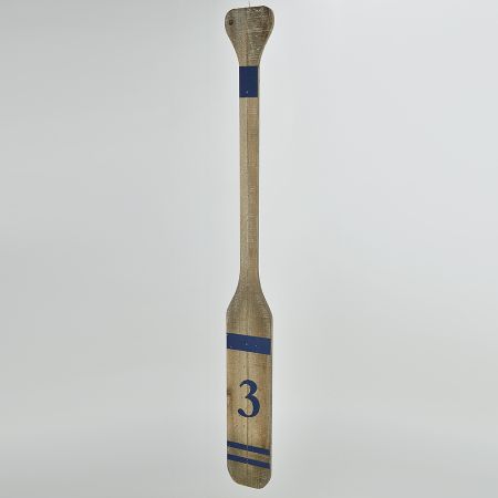 Διακοσμητικό ξύλινο κουπί Φυσικό - Μπλε 114x12x1,9cm