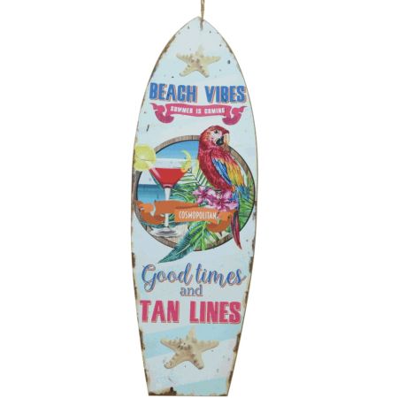 Διακοσμητική κρεμαστή σανίδα Surf- Beach Vibes μπλε 9x20x60cm