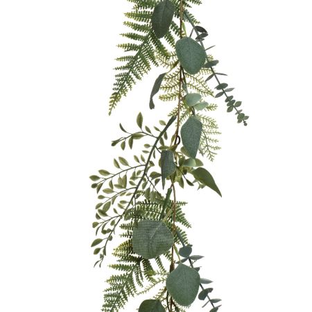 Διακοσμητική τεχνητή γιρλάντα με φύλλα Πράσινη 20x180cm