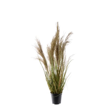 Διακοσμητικό τεχνητό φυτό Pampas Grass σε γλάστρα Φυσικό-Πράσινο 25x65cm