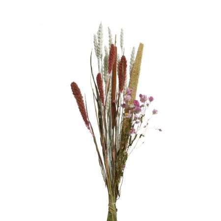 Decorative artificial bouquet with dried flowers and pampas 60cm