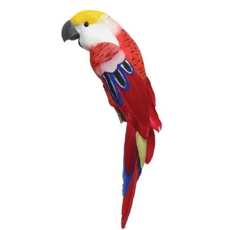 Διακοσμητικό παπαγαλάκι Parakeet με κλιπ Κόκκινο 25cm