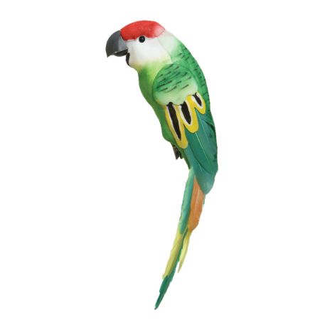 Διακοσμητικό παπαγαλάκι Parakeet με κλιπ Πράσινο 25cm