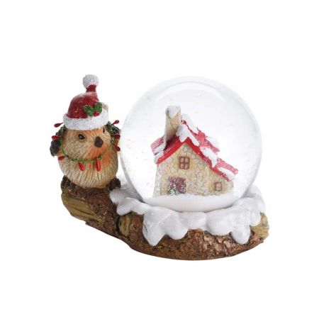 Χιονόμπαλα - Waterball με χριστουγεννιάτικο σπίτι και πουλάκι 15x12x13cm