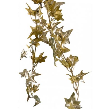 Διακοσμητική γιρλάντα - κλαδί με φύλλα Κισσού Χρυσή 140cm