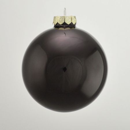  Χριστουγεννιάτικη μπάλα γυάλινη Μαύρη γυαλιστερή 10cm