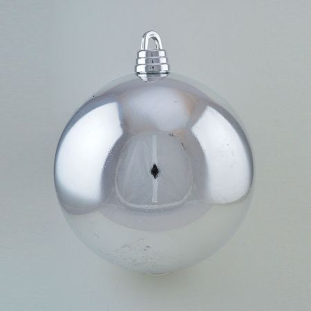XL Μπάλα Χριστουγεννιάτικη Ασημί γυαλιστερή 30cm