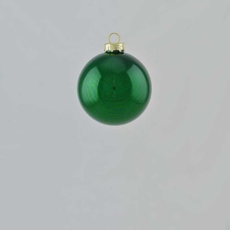 Χριστουγεννιάτικη μπάλα γυάλινη Πράσινο γυαλιστερό 6cm
