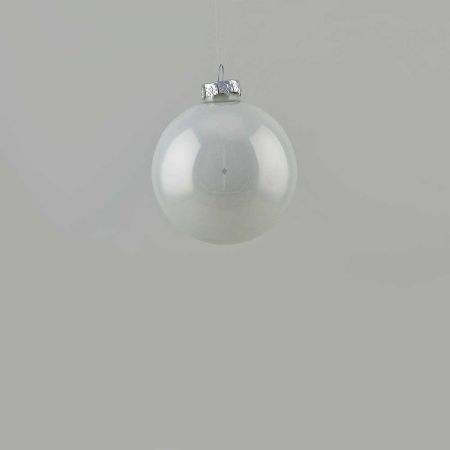 Χριστουγεννιάτικη μπάλα γυάλινη Λευκή γυαλιστερή 6cm
