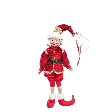  Χριστουγεννιάτικο ξωτικό - αρλεκίνος Κόκκινο 40cm