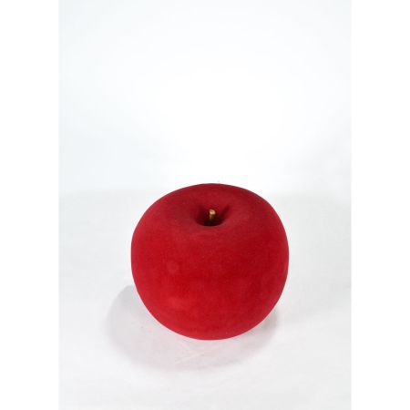 XL Διακοσμητικό Μήλο βελούδινο Μπορντό 21cm