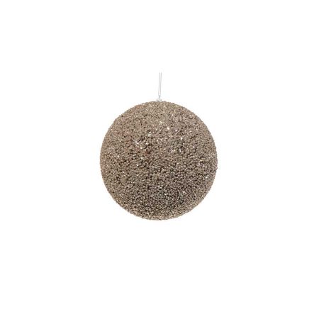 Διακοσμητική χριστουγεννιάτικη μπάλα Glitter Σαμπανί 8cm 