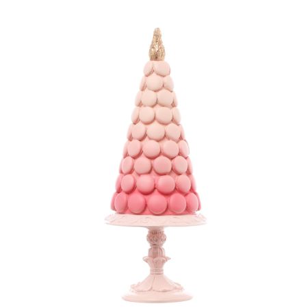 Decorative polyresin with macaron on base Pink 44,5cm
