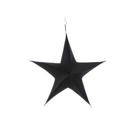 Κρεμαστό χριστουγεννιάτικο βελούδινο αστέρι Μαύρο 40cm 