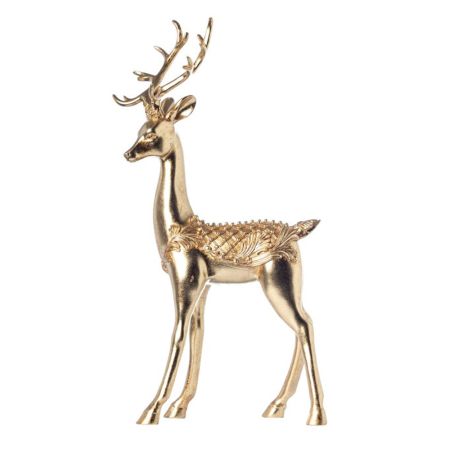 Decorative polyresin reindeer Gold 18x9x38cm