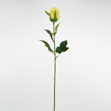 Διακοσμητικό συνθετικό τριαντάφυλλο μπουμπούκι Κίτρινο 68cm