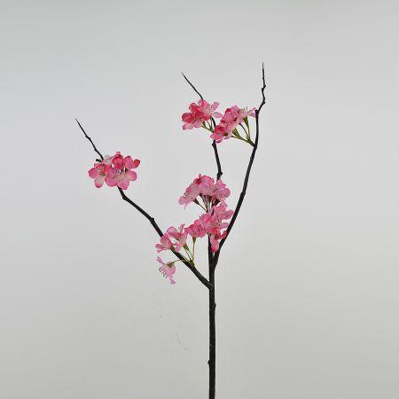 Διακοσμητικό κλαδί με άνθη ροδακινιάς Ροζ σκούρο 50cm