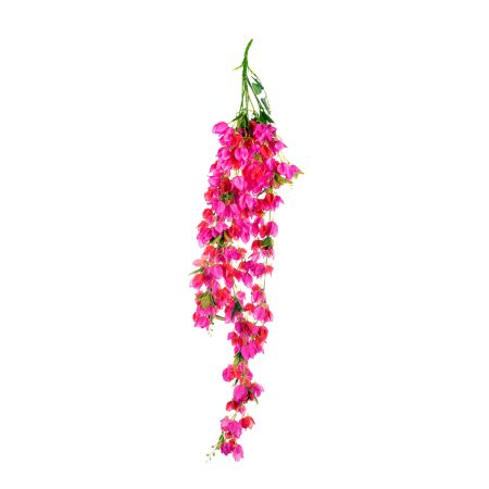 Διακοσμητικό κρεμαστό κλαδί βουκαμβίλιας με Φούξια άνθη 135cm