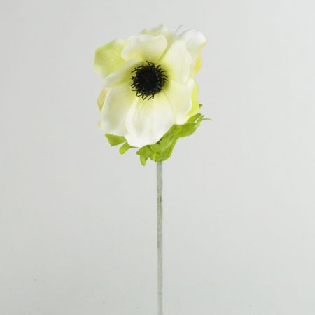 Διακοσμητικό συνθετικό λουλούδι Ανεμώνη Λευκή 38cm