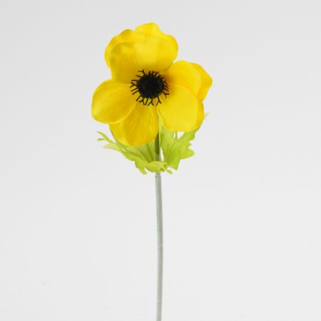 Διακοσμητικό συνθετικό λουλούδι Ανεμώνη Κίτρινη 38cm