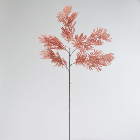 Διακοσμητικό τεχνητό κλαδί με φύλλα Φτέρης Ροζ 90cm