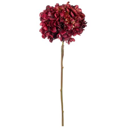 Διακοσμητικό συνθετικό λουλούδι Ορτανσία Μπορντό-Φούξια 55cm