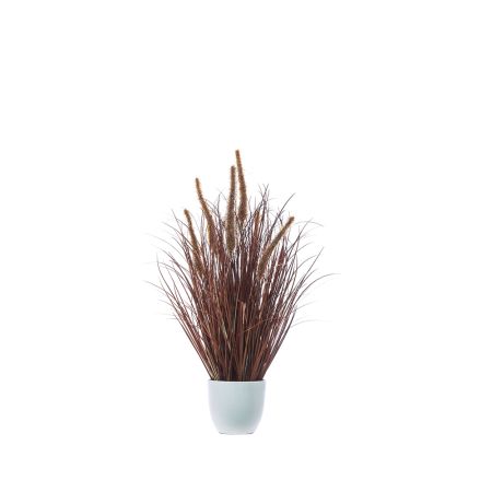 Διακοσμητικό τεχνητό φυτό Τύφα σε γλάστρα Καφέ 47cm