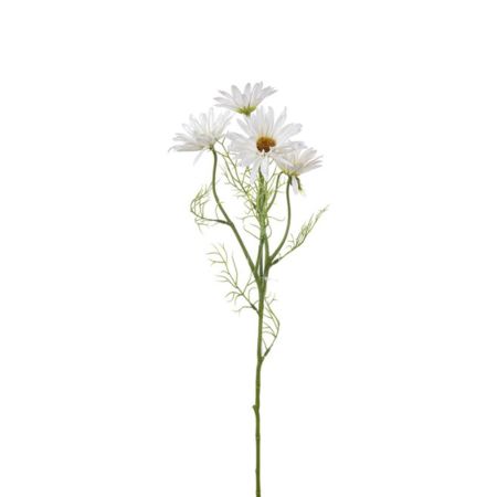 Διακοσμητικό συνθετικό λουλούδι Μαργαρίτα Λευκή-Κρεμ 62cm